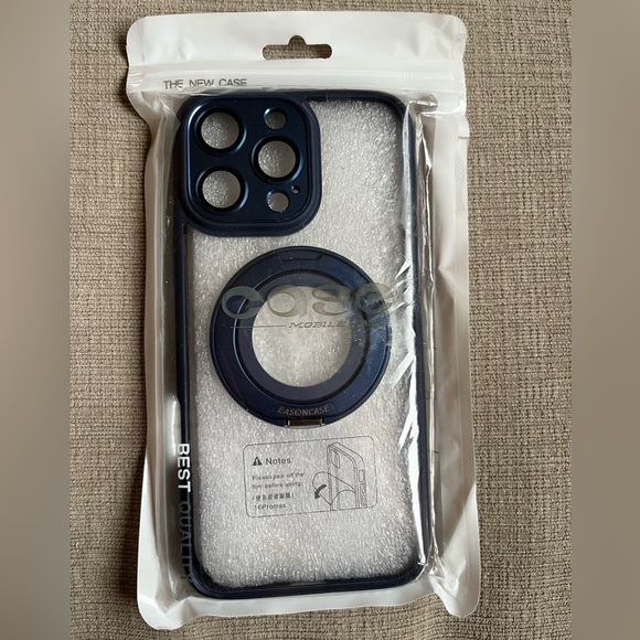 iPhone 16 Pro max case with 360 degree rotatable stand. Blue NWOT - Picture 3 of 6